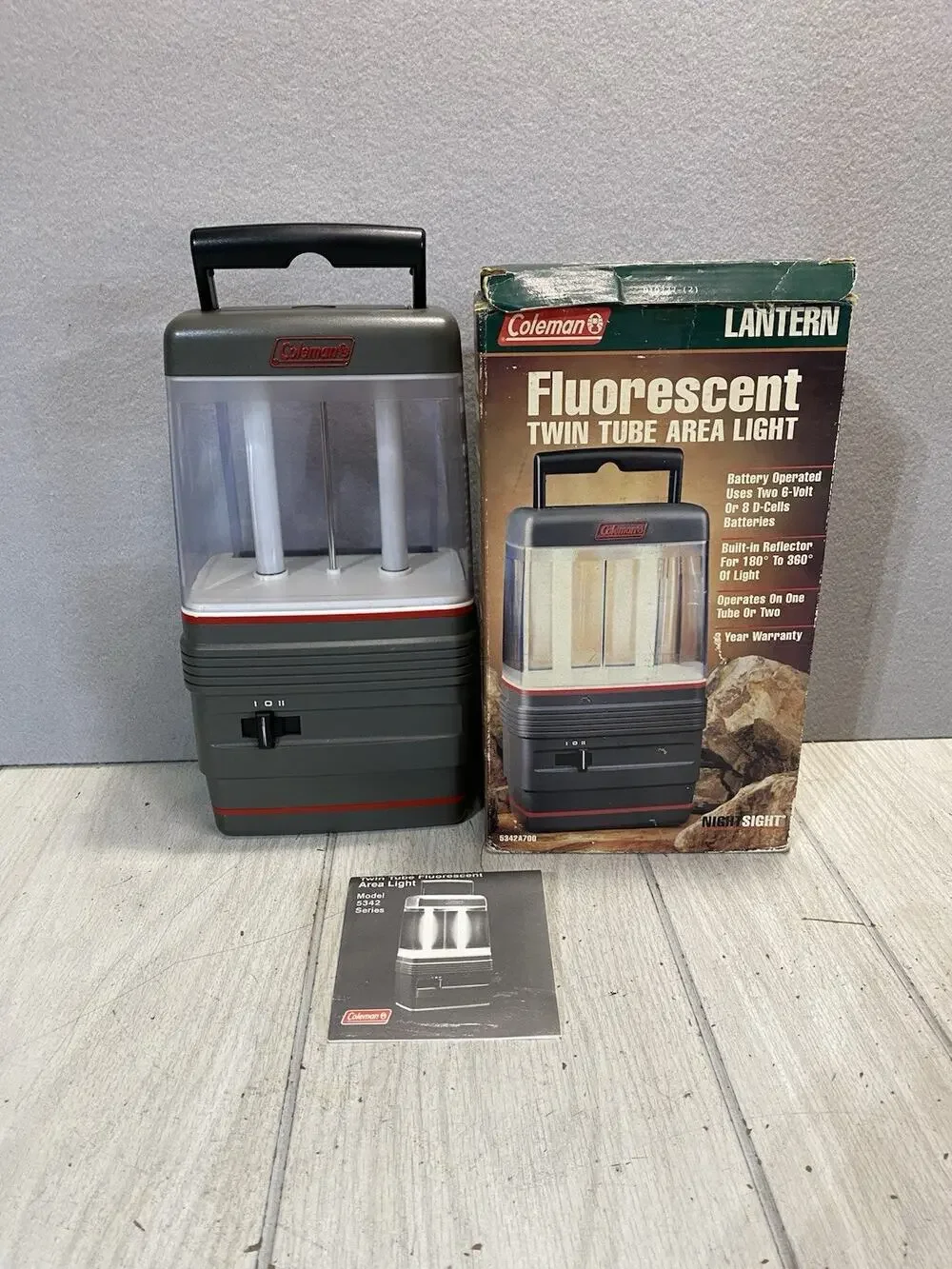 Coleman Fluorescent Twin Tube Lantern 6V Battery Reflector 5342A700